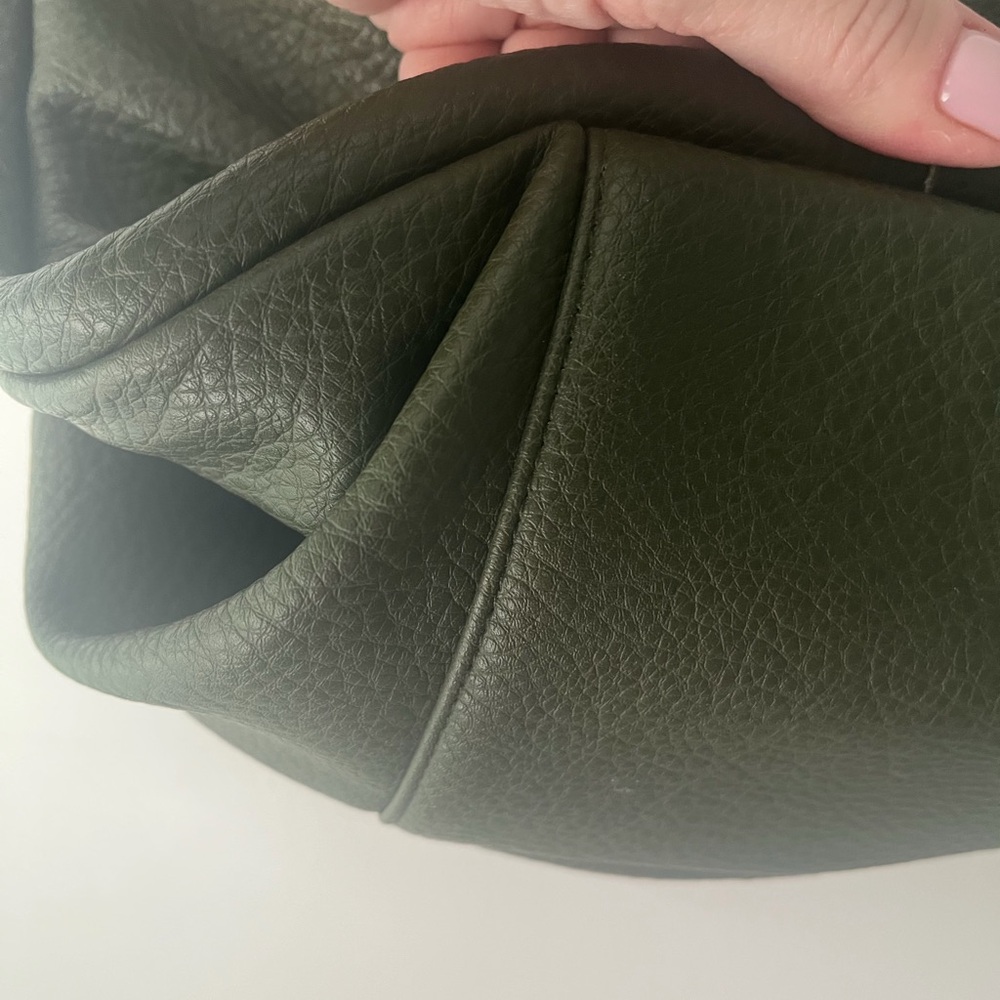 World Market Faux Leather Hobo Bag in Army Green - Picture 4 of 5